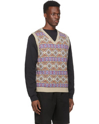 Stussy Beige Giza Sweater Vest