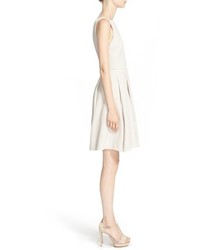 Armani Collezioni Textured Cotton Blend Fit Flare Dress