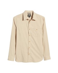 Treasure & Bond Trim Fit Stretch Cotton Flannel Button Up Utility Shirt