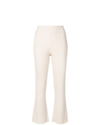 Cashmere In Love Flared Cropped Knitted Trousers