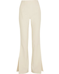 SOLACE London Ray Crepe Flared Pants Cream