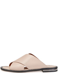 Givenchy Chain Trim Crisscross Flat Sandal Nude Pink