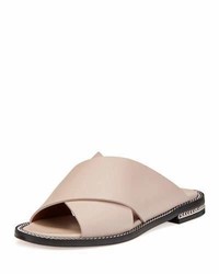 Givenchy Chain Trim Crisscross Flat Sandal Nude Pink