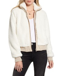 Cupcakes And Cashmere Kendal Reversible Faux Suede Fleece Bomber Jacket