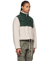 Reese Cooper®  Off White And Green Sherpa Fleece Jacket