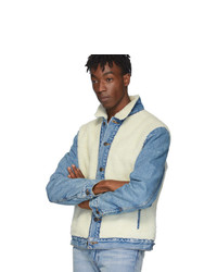Levis Blue And Off White Trucker Jacket