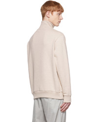 Burberry Beige Cotton Half Zip Sweater