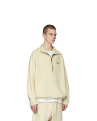 Essentials Off White Polar Fleece Half Zip Pullover