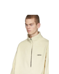 Essentials Off White Polar Fleece Half Zip Pullover