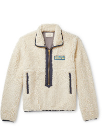 Holiday Boileau Yvon Logo Appliqud Shell Trimmed Fleece Half Zip Jacket