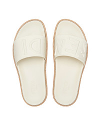 Fendi Logo Embossed Slide Sandals