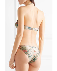 Zimmermann Bayou Ruffled Floral Print Bandeau Bikini