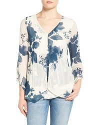Lucky Brand Layered Front Floral Top