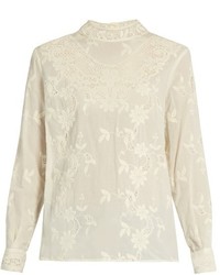 Sea Long Sleeved Floral Embroidered Cotton Top