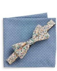 Original Penguin Apollo Floral Bow Tie Polka Dot Pocket Square Set