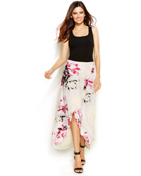 Dknyc Floral Print Faux Wrap Maxi Skirt