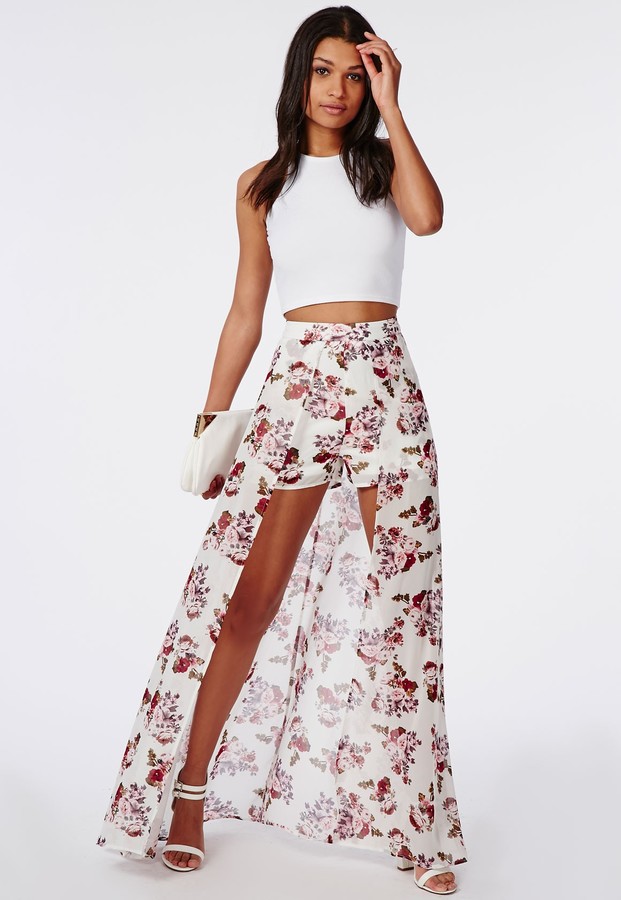 Maxi Skirt With Shorts Underneath - Skirts