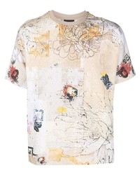 Emporio Armani Floral Print Cotton T Shirt