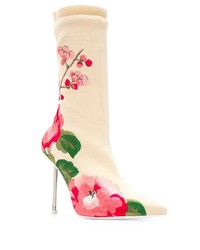 Alexander McQueen Heeled Floral Sock Boots