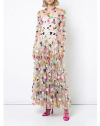 Christian Siriano Floral Embroidered Flared Dress