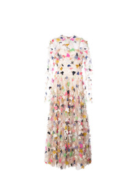 Christian Siriano Floral Embroidered Flared Dress