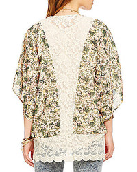 Coco Jameson Floral Print Lace Kimono