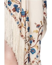 Talitha Moroccan Tara Floral Embroidery Silk Crepe Cover Up