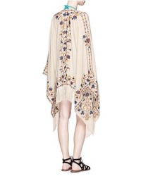 Talitha Moroccan Tara Floral Embroidery Silk Crepe Cover Up