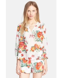 Joie Axcel Floral Print Silk Blouse