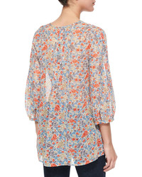 Joie Lacee Floral Print Silk Blouse
