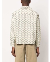Bode All Over Floral Print Cotton Shirt