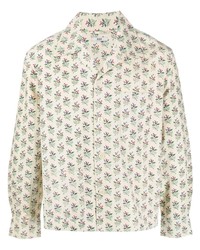 Bode All Over Floral Print Cotton Shirt