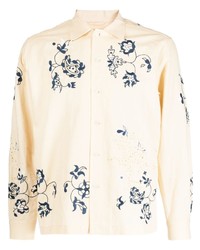 Bode Embroidered Floral Motif Shirt