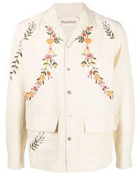 Baziszt Floral Embroidered Long Sleeve Shirt
