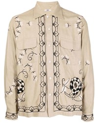Bode Floral Embroidered Long Sleeved Shirt