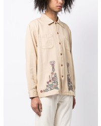 Nudie Jeans Floral Embroidered Organic Cotton Shirt