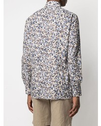 Kiton Floral Print Cotton Shirt