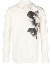 Alexander McQueen Orchid Print Cotton Shirt