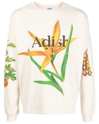 Adish Floral Logo Print Sweatshirt