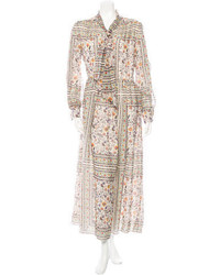Saint Laurent 2015 Silk Floral Print Dress
