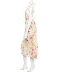 Marni Floral Print Maxi Halter Dress