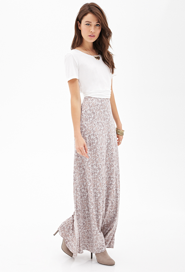 Forever 21 clearance floral long skirt