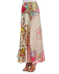 JWLA for Johnny Was Georgette Mixed Floral Print Maxi Skirt