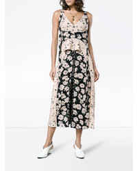 Proenza Schouler Silk Floral Dress With Hook And Eye Fasteners