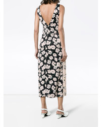 Proenza Schouler Silk Floral Dress With Hook And Eye Fasteners