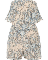 Zimmermann Essence Printed Cotton And Silk Blend Playsuit