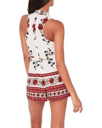 Missguided Floral Choker Neck Romper