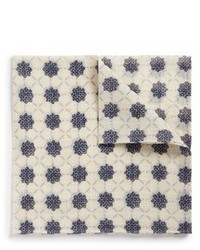 Eidos Floral Blur Print Cotton Linen Pocket Square