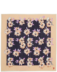 Isaia Floral Print Cotton Silk Pocket Square