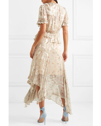 Preen by Thornton Bregazzi Jayma Floral Print Devor Satin Midi Dress